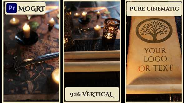 Acnient Parchment Logo Reveal — 3D Vintage Scroll Stories (Vertical)