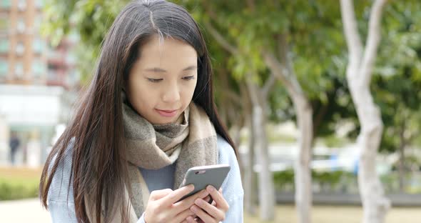 Asian Woman Use of Mobile Phone