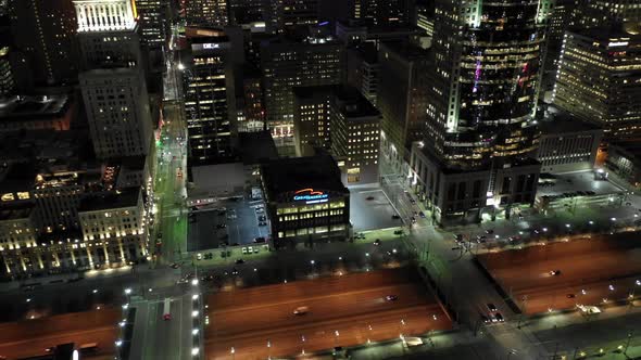 Aerial video Downtown Cincinnati Ohio