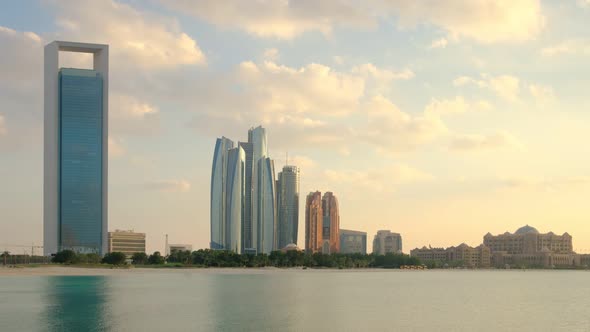 Abu Dhabi Cityscape at Sunset, UAE