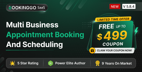 Booking SaaS - Appointment Scheduling & Booking Management System With Calendar Reservation