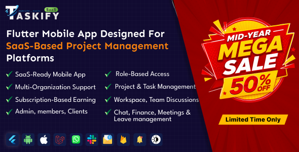 Taskify SaaS - Project Management & Task Manager Flutter App