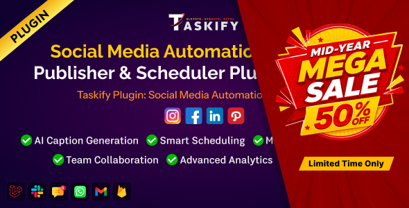 Social Media Automation - Manager, Publisher & Scheduler Plugin for Taskify