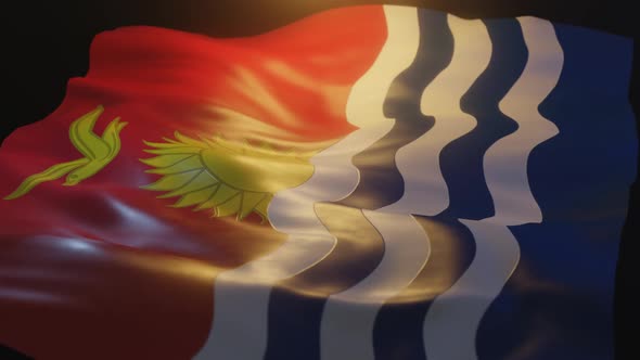 Kiribati Flag Low Angle View