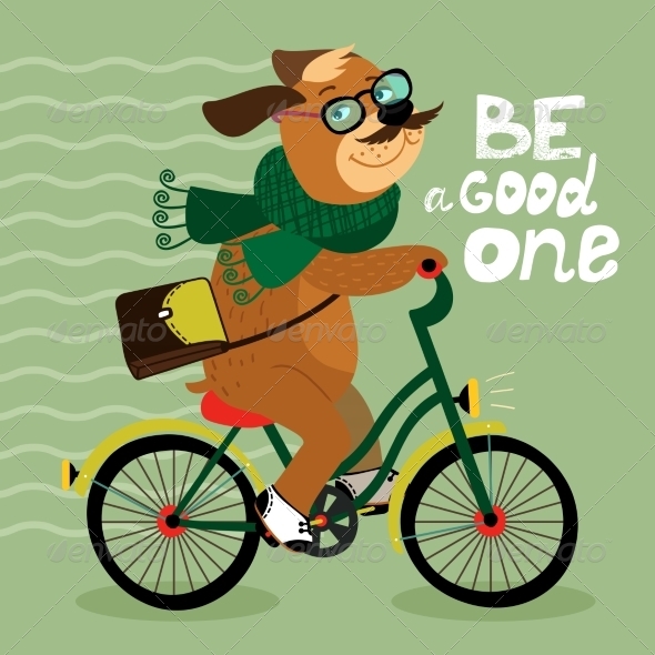 Hipster Poster with Nerd Dog