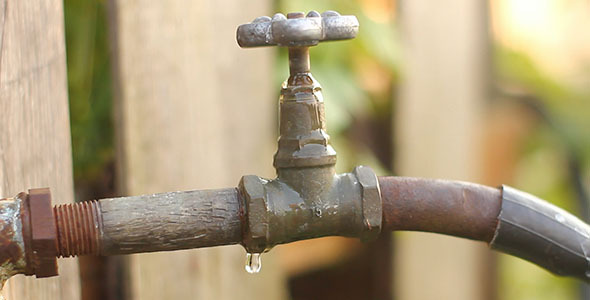 Water Drops From Garden Valve