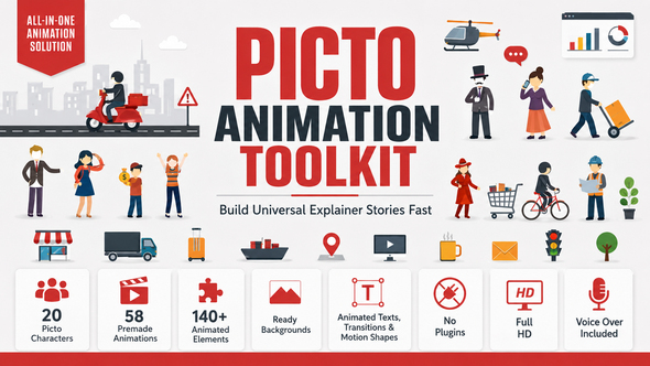 Pictogram Animation Toolkit for After Effects with Characters and Icons