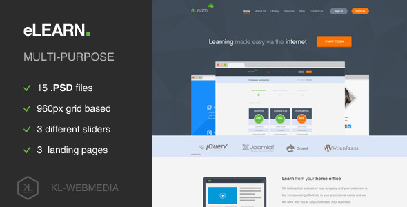 eLearn - uniwersalny szablon PSD
