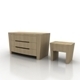 Drawer and Night Table Annibale Colombo - 3DOcean Item for Sale