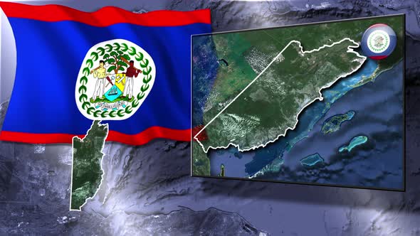 Belize Flag And Map Animation