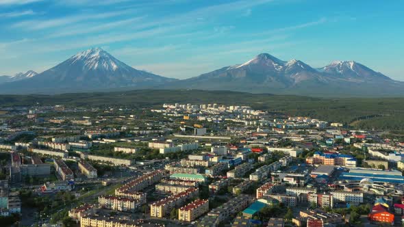 Petropavlovsk-Kamchatsky City at Sunset