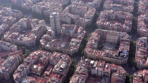 The City Blocks of Barcelona in Spain During the Summer