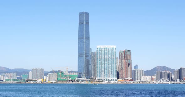 Hong Kong skyline at sunny day