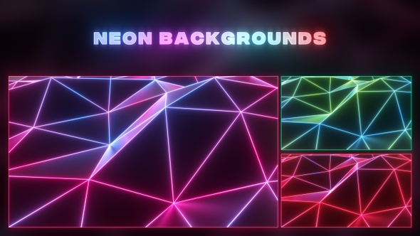 Neon Glowing Polygonal Shapes Pack