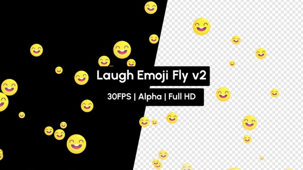 Happy Laugh Smile React Emoji Fly v2 with Alpha