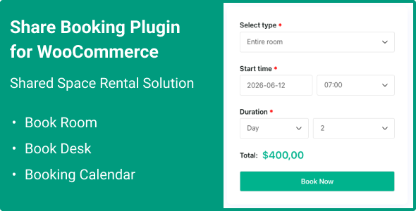 Share Booking Plugin  for WooCommerce