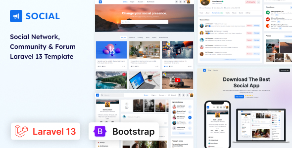 Social - Network & Community Laravel 13 Template