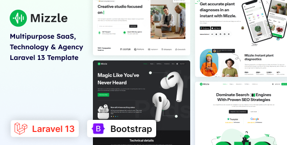 Mizzle - Laravel 13 Technology & Corporate Template