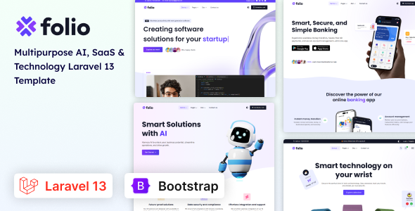 Folio - Multipurpose AI, SaaS & Technology Laravel 13 Template (Bootstrap)