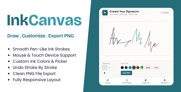 InkCanvas | Digital Signature Capture HTML Template