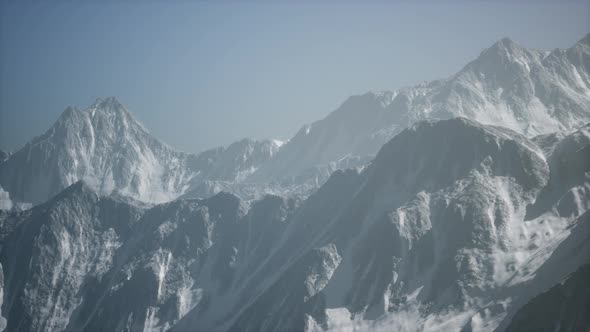 Big Mountain Peaks at Sunny Day