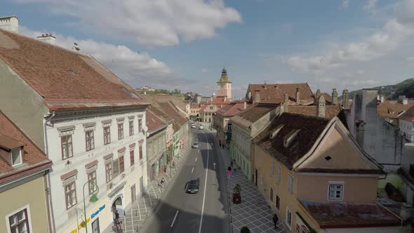 Aerial view of George Baritiu Street in Brasov