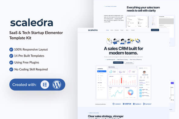 Scaleora - SaaS & Tech Startup Elementor Template Kit