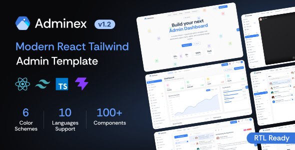 Adminex – React 19 & Tailwind CSS Admin Dashboard Template