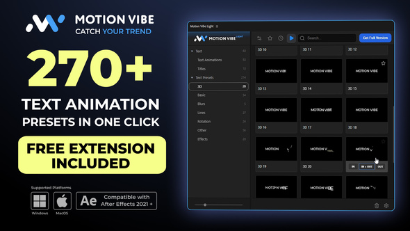 Text Animation Presets Pack | Free Extension for After Effects