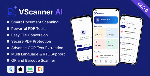 VScanner AI | OCR and PDF Tools Mobile App