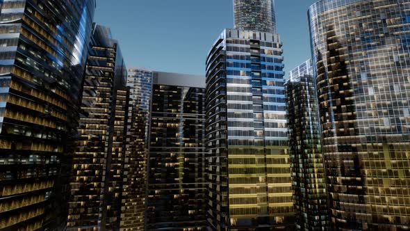 City Skyscrapers at Night with Dark Sky alt