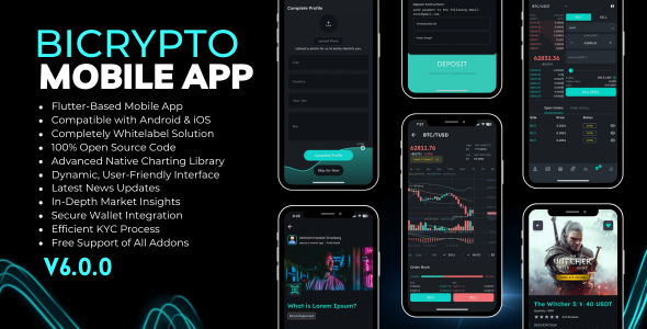 Bicrypto Mobile - Fully Native Flutter Mobile App for Bicrypto