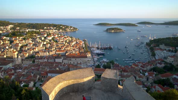 Panormaic View of Hvar Town on Hvar Island Croatia