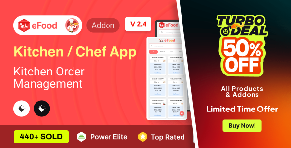 eFood -  Kitchen/Chef App