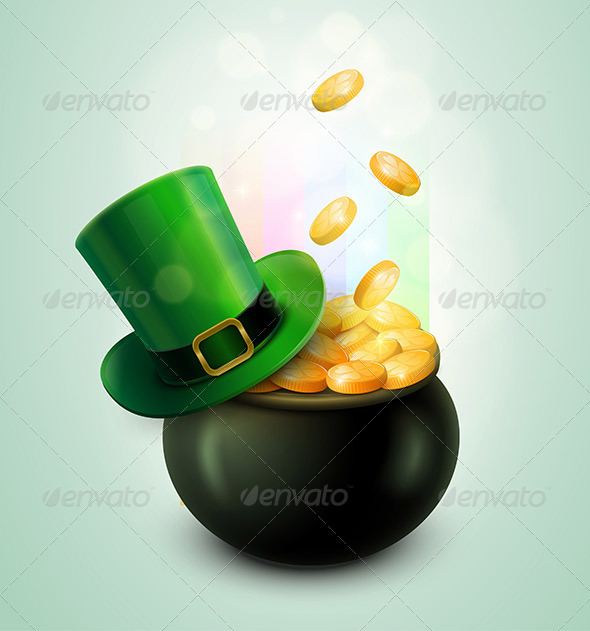 Pot of Gold and Leprechaun Hat