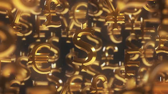 Gold World Currencies Signs