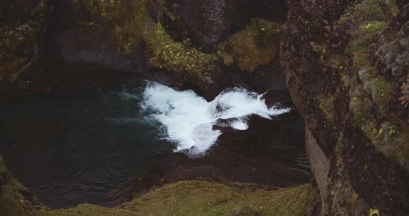 Fjadra River Rapids In Fjadrargljufur Canyon