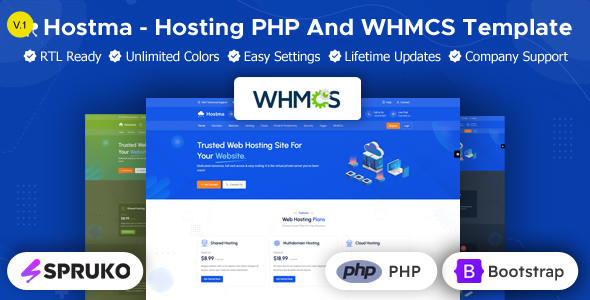 Hostma – Web Hosting PHP & WHMCS Template