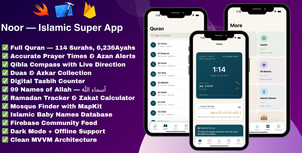 Noor — Islamic iOS App With Times and Quran