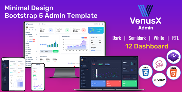VenusX Admin - Responsive Web Application Kit