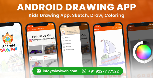 Android Drawing App (Kids Drawing App, Sketch, Draw, Coloring)