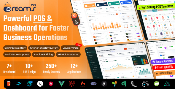 DreamsPOS - Retail, Restaurant & Pharmacy POS Admin Dashboard Template