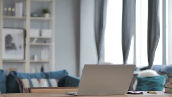 Empty Office with Laptop on Table Creative Workplace