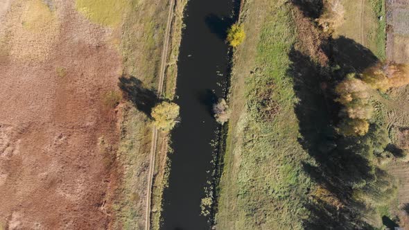 Flight Under the River in the Countryside.