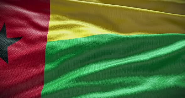 Guinea-Bissau national flag background motion graphic looped 4K