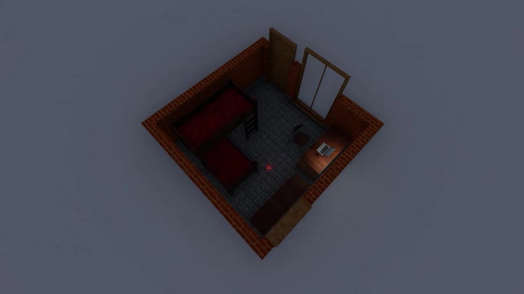 Isometric placement of the bedroom