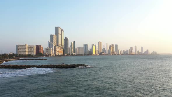 Bocagrande Modern Distcrict in Cartagena Colombia in the Evening