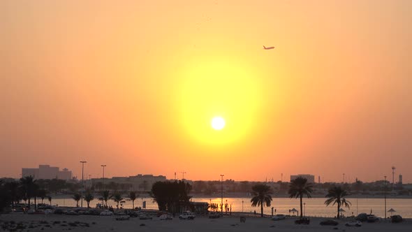 Beach, Sunset and a Plane