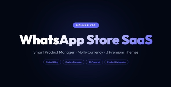 BioLink AI - WhatsApp Store & Digital Business Card Builder Script (React, Node.js, OpenAI) V2