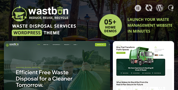 Wastbin - Waste Disposal & Recycling Services WordPress Theme